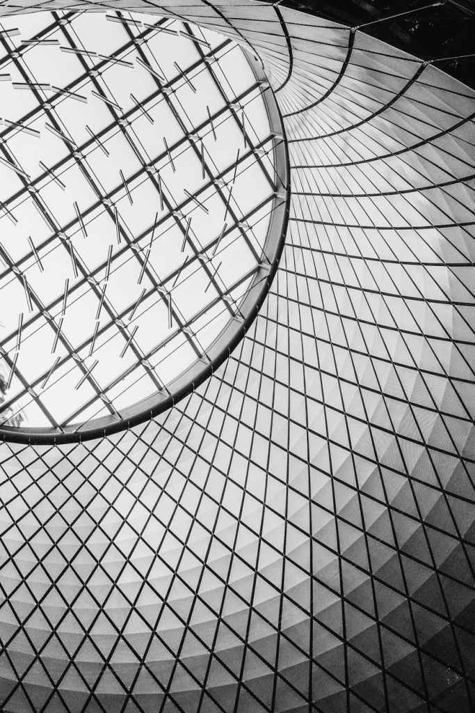 mirrored domed ceiling in contemporary building in manhattan